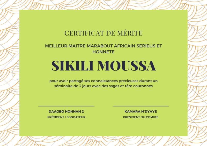 Marabout voyant de confiance reconnu en France sikili moussa Meilleur marabout africain